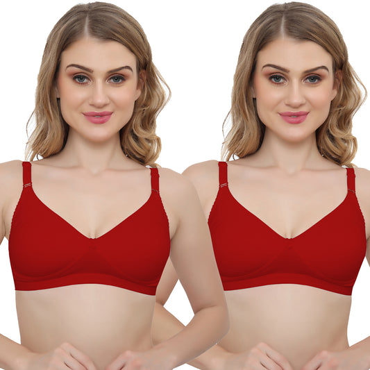 Plus Size Non Padded Medium Coverage Daily Wear T Shirt Bra Pack Of 2.