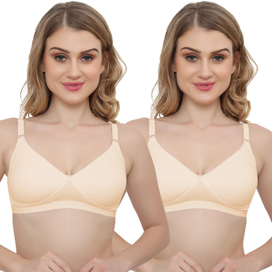 Plus Size Non Padded Medium Coverage Daily Wear T Shirt Bra Pack Of 2.