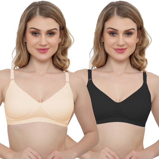 Plus Size Non Padded Medium Coverage Daily Wear T Shirt Bra Pack Of 2.