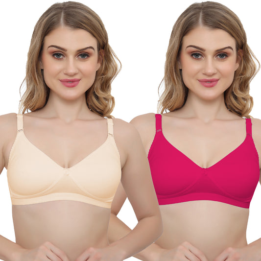 Plus Size Non Padded Medium Coverage Daily Wear T Shirt Bra Pack Of 2.