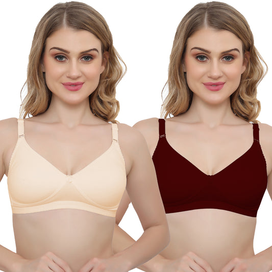 Plus Size  Non Padded Medium Coverage Daily Wear T Shirt Bra Pack Of 2.