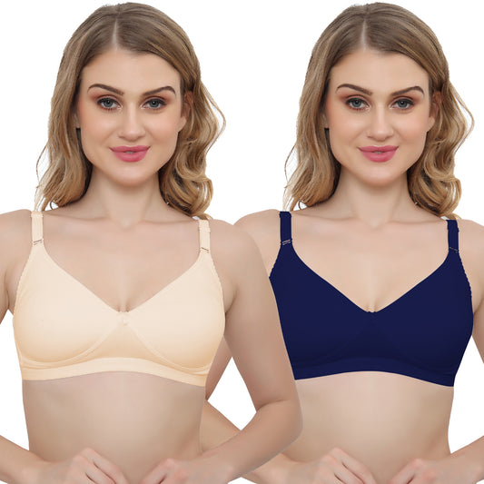 Plus Size Non Padded Medium Coverage Daily Wear T Shirt Bra Pack Of 2.