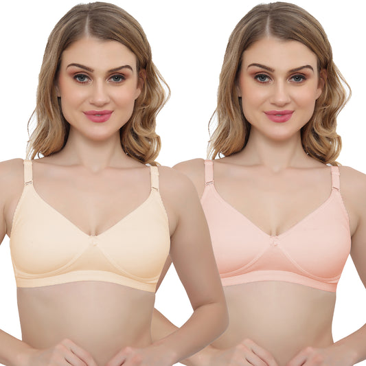 Plus Size Non Padded Medium Coverage Daily Wear T Shirt Bra Pack Of 2.