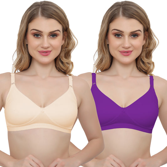 Plus Size Non Padded Medium Coverage Daily Wear T Shirt Bra Pack Of 2.