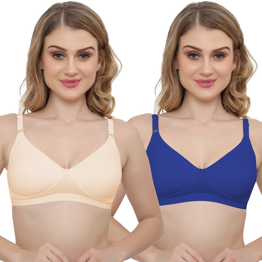 Plus Size Non Padded Medium Coverage Daily Wear T Shirt Bra Pack Of 2.