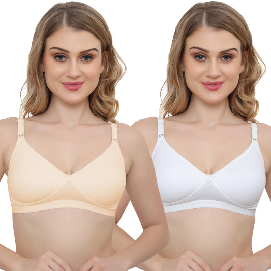 Plus Size Non Padded Medium Coverage Daily Wear T Shirt Bra Pack Of 2.