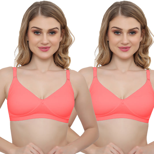 Plus Size Non Padded Medium Coverage Daily Wear T Shirt Bra Pack Of 2.