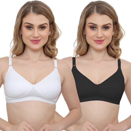 Plus Size Non Padded Medium Coverage Daily Wear T Shirt Bra Pack Of 2.