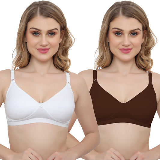 Plus Size Non Padded Medium Coverage Daily Wear T Shirt Bra Pack Of 2.