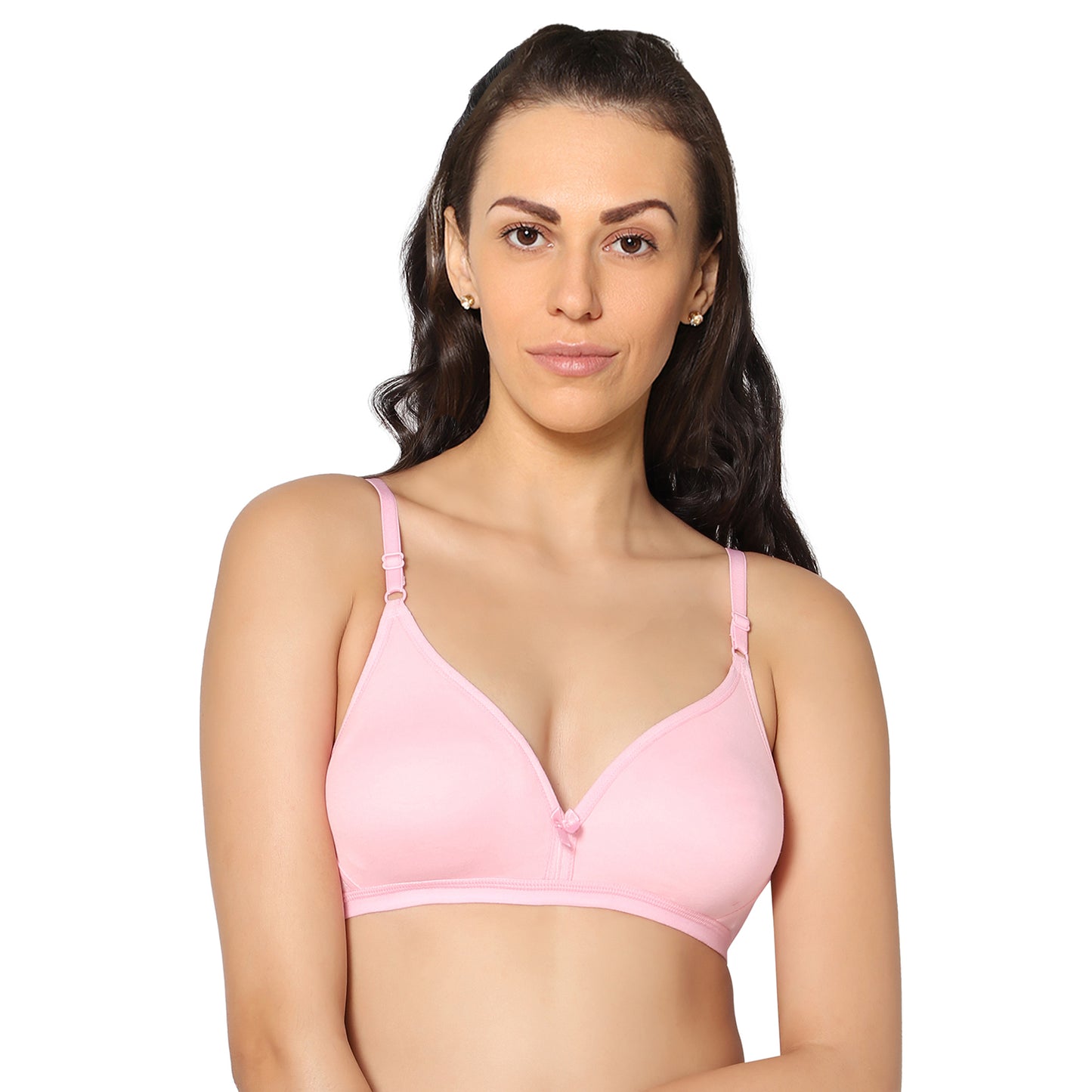 Half Coverage Pink Non Padded Wire Free Everyday Bra.