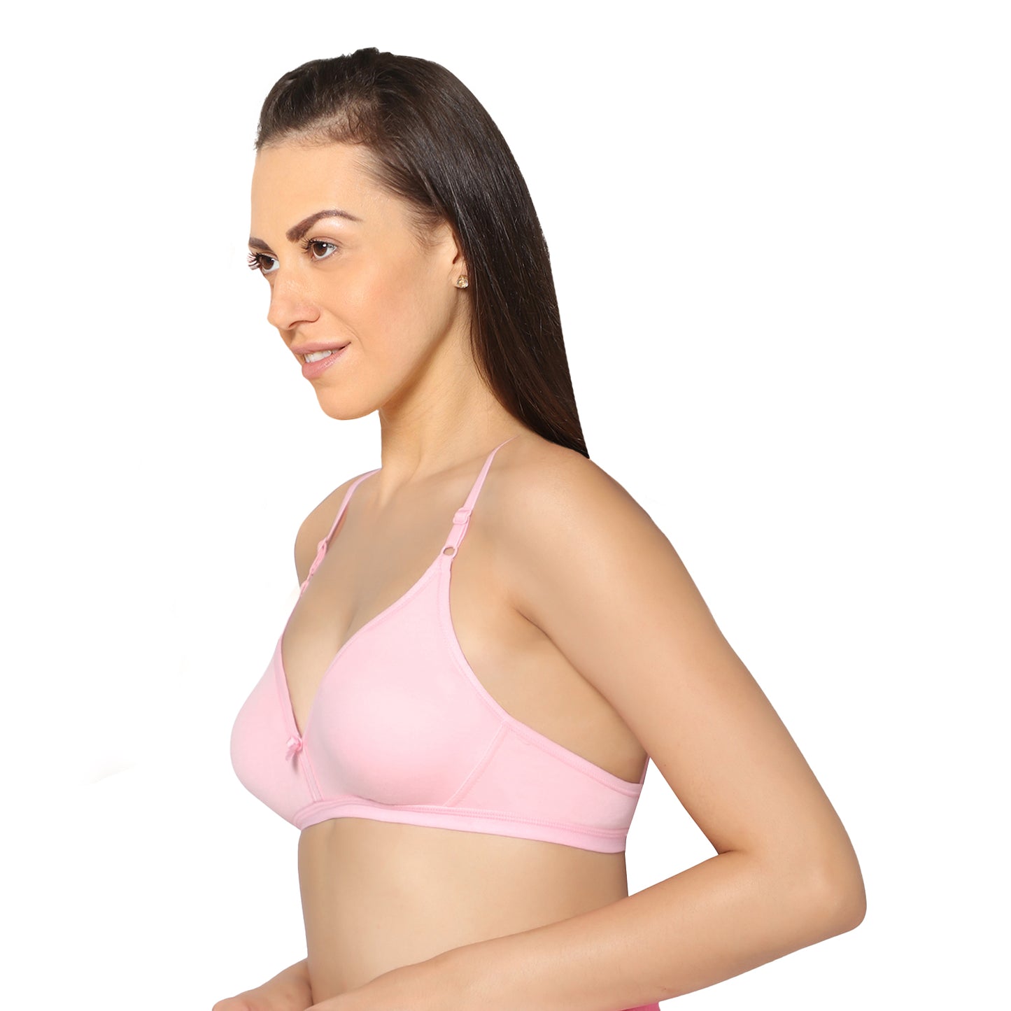 Half Coverage Pink Non Padded Wire Free Everyday Bra.