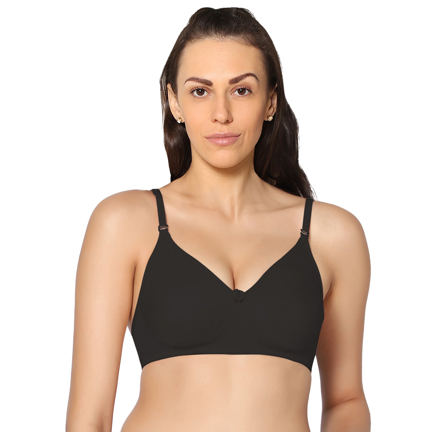 Full Coverage Black Non Padded All Day Comfort Workout Sports Bra