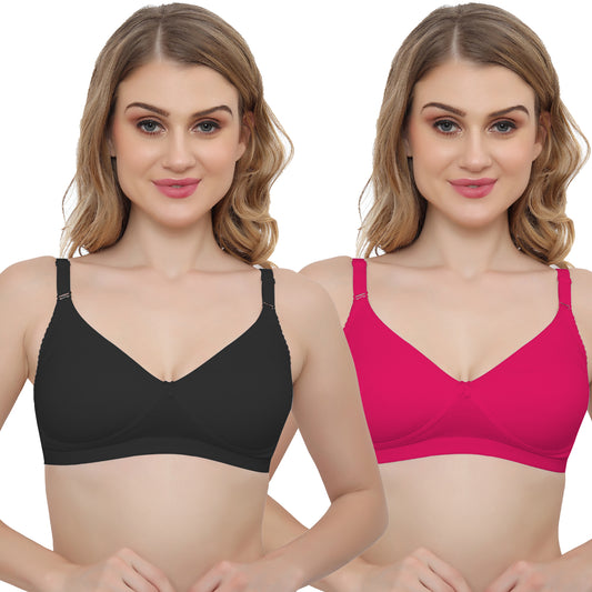 Plus Size Non Padded Medium Coverage Daily Wear T Shirt Bra Pack Of 2.