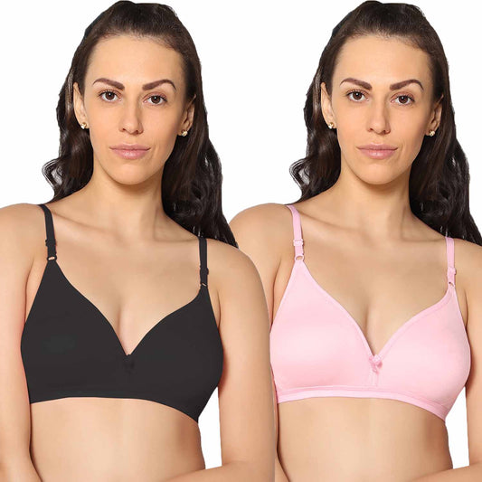 Half Coverage Non Padded Wire Free Everyday Bra Pack Of 2.