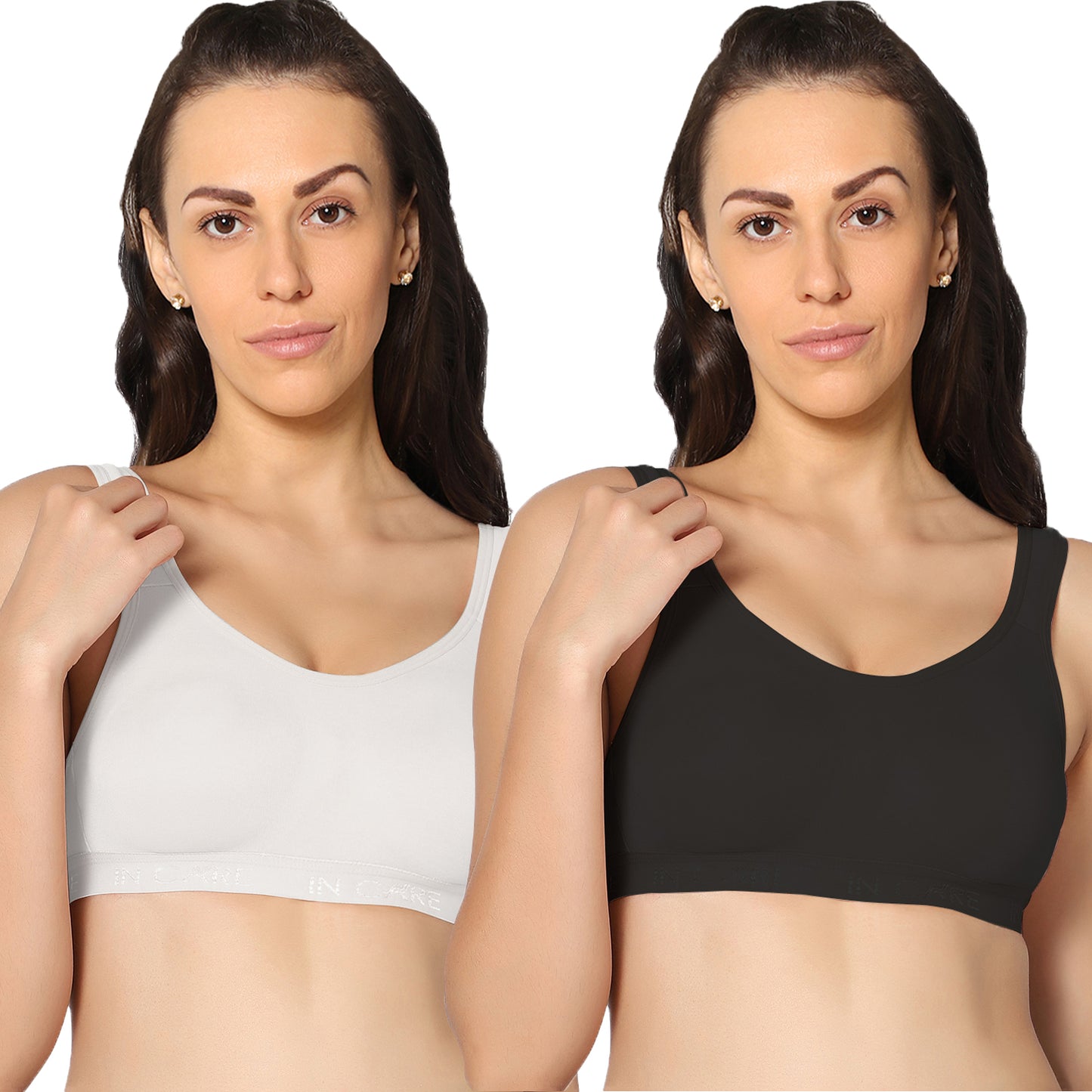 Full Coverage Non Padded All Day Comfort Workout Sports Bra Pack Of 2.