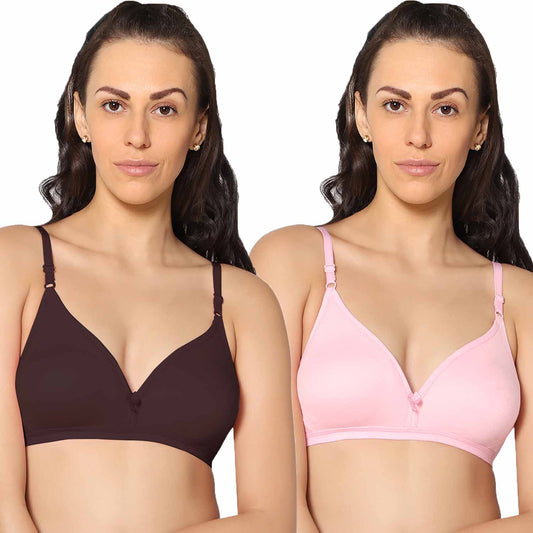 Half Coverage Non Padded Wire Free Everyday Bra Pack Of 2.