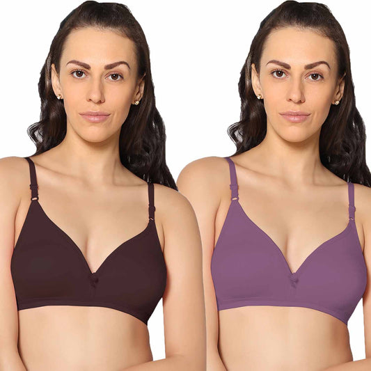 Half Coverage Non Padded Wire Free Everyday Bra Pack Of 2.