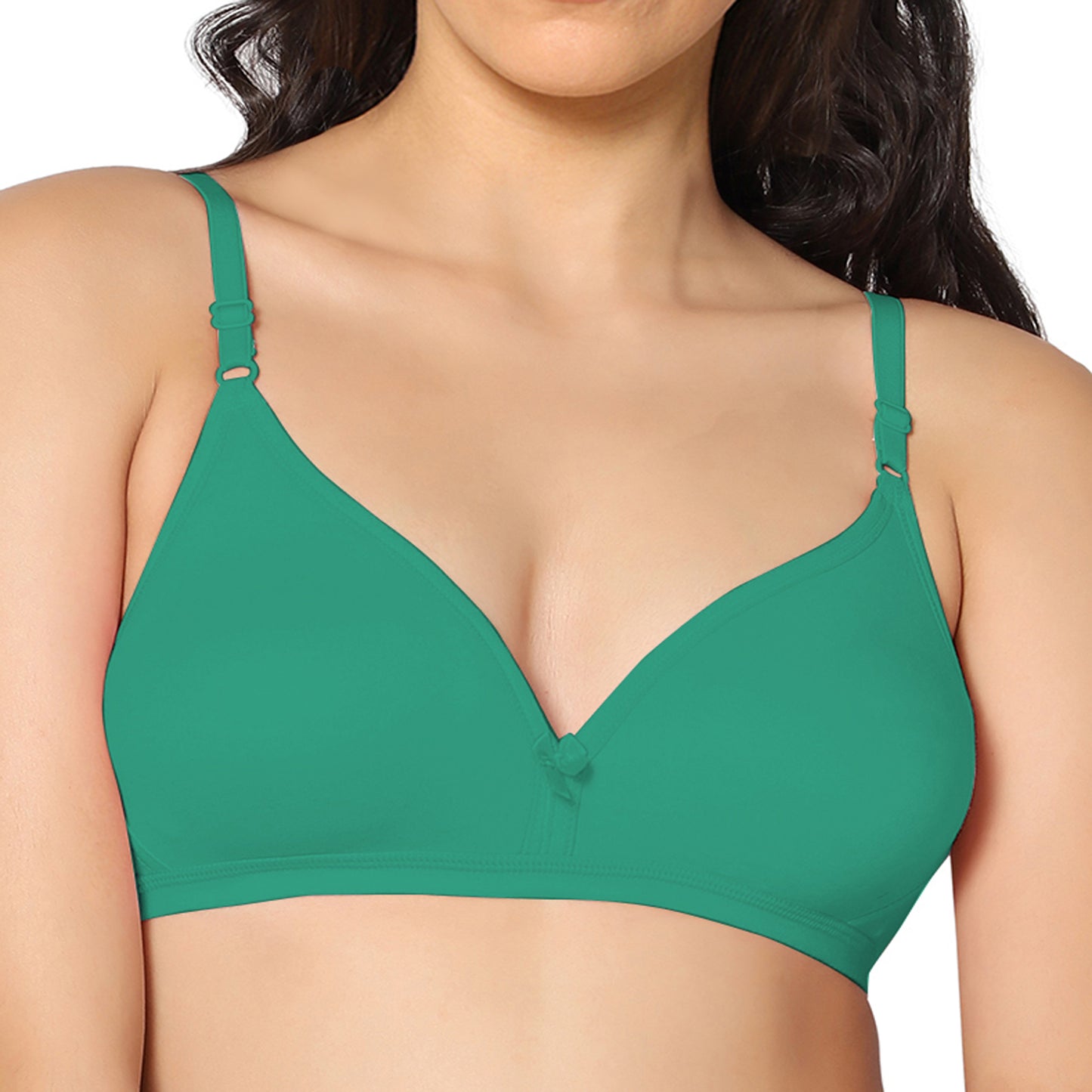 Half Coverage Green Non Padded Wire Free Everyday Bra.