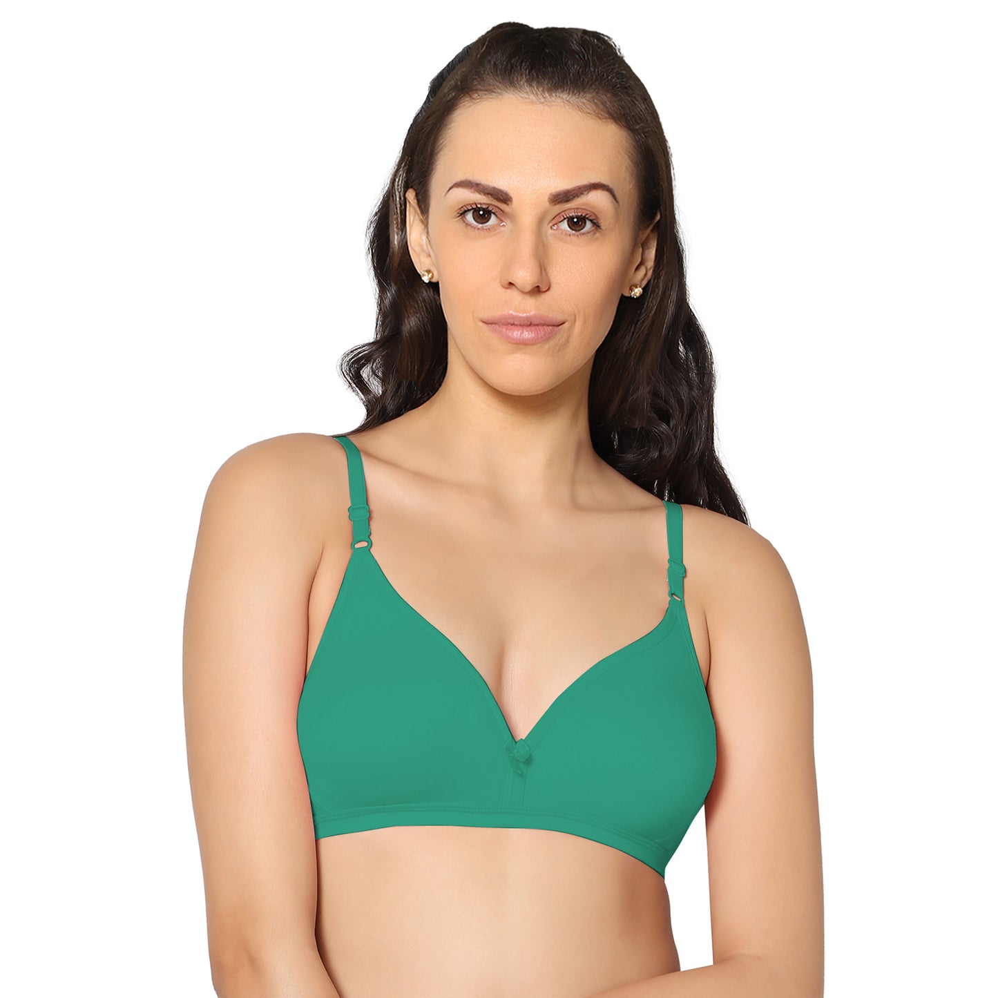 Half Coverage Green Non Padded Wire Free Everyday Bra.