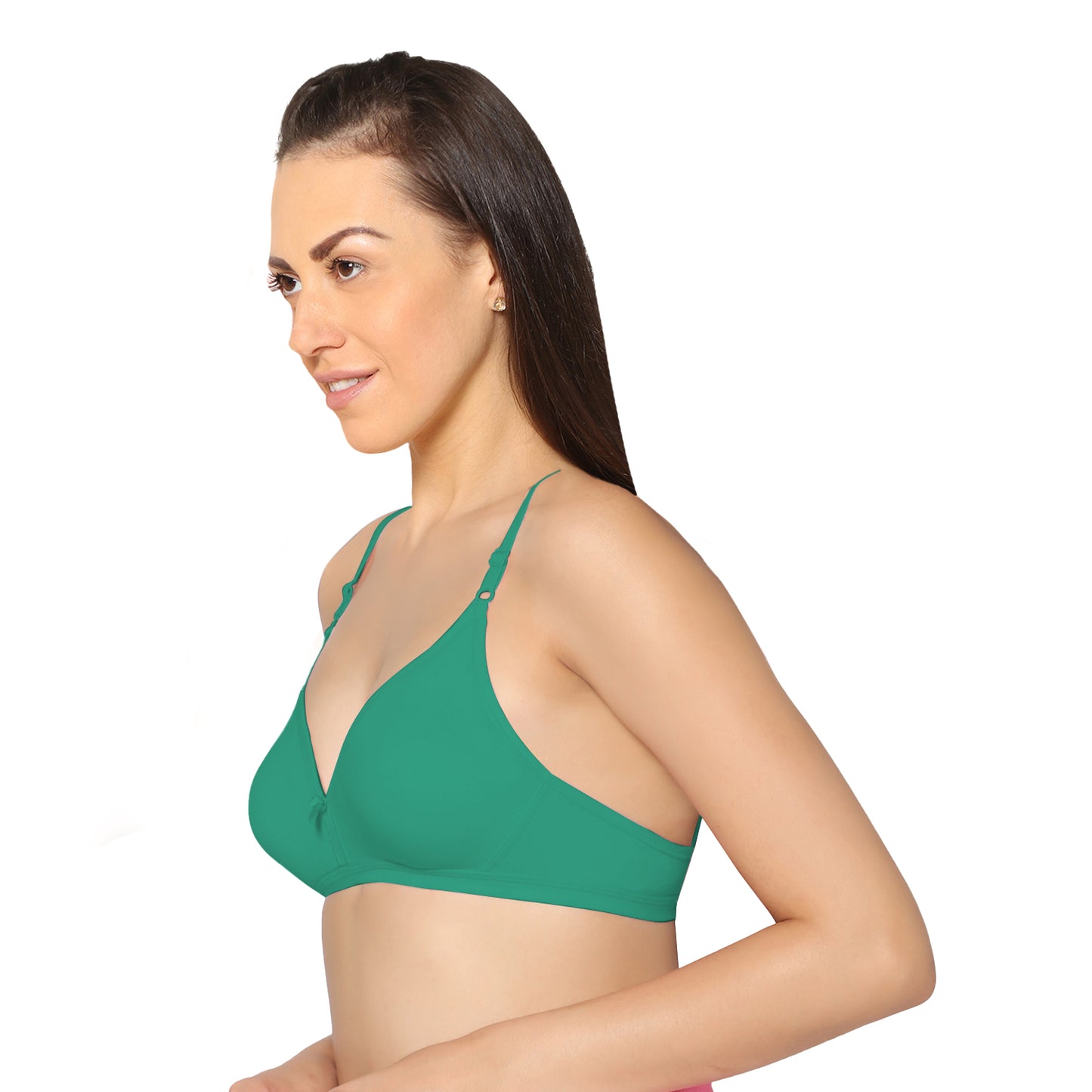 Half Coverage Green Non Padded Wire Free Everyday Bra.