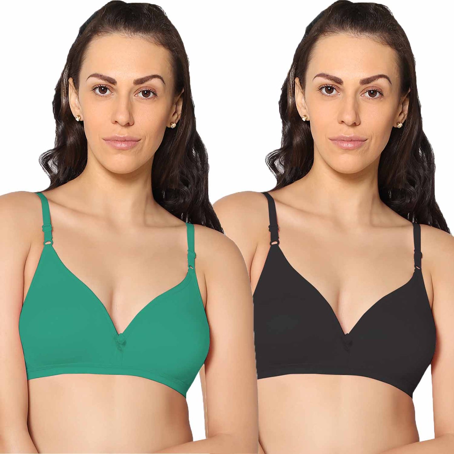 Half Coverage Non Padded Wire Free Everyday Bra Pack Of 2.