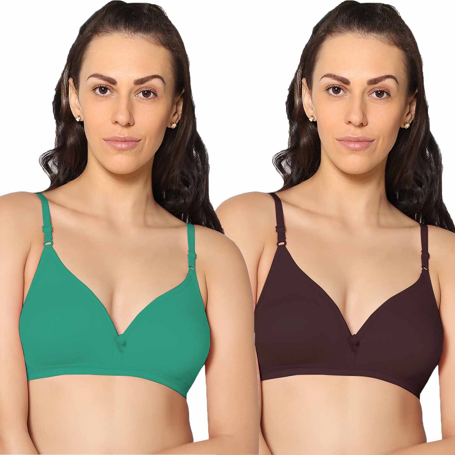 Half Coverage Non Padded Wire Free Everyday Bra Pack Of 2.