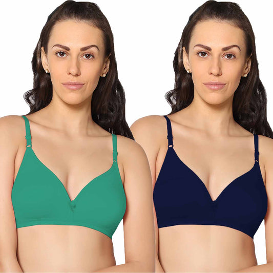 Half Coverage Non Padded Wire Free Everyday Bra Pack Of 2.