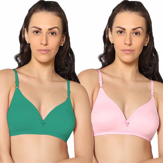 Half Coverage Non Padded Wire Free Everyday Bra Pack Of 2.