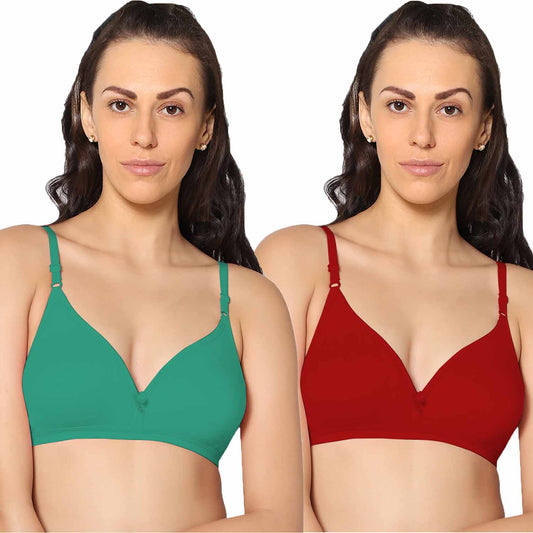 Half Coverage Non Padded Wire Free Everyday Bra Pack Of 2.