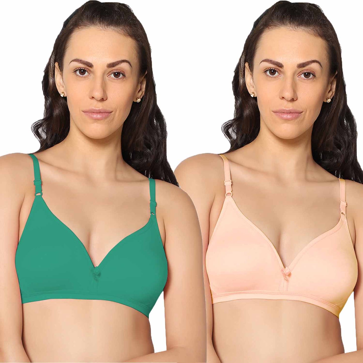 Half Coverage Non Padded Wire Free Everyday Bra Pack Of 2.