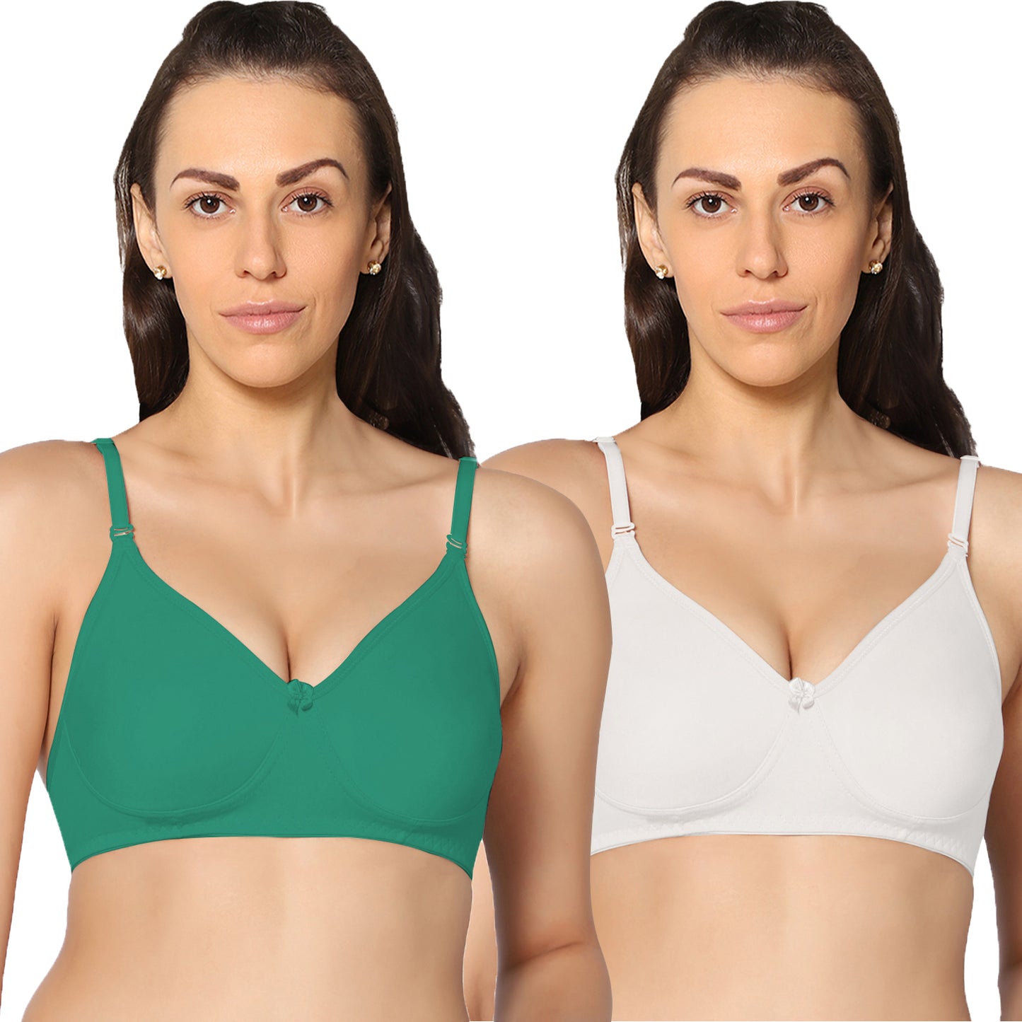 Full Coverage Non Padded Super Combed Cotton Stretch All Day Comfort Bra (Pack Of 2)