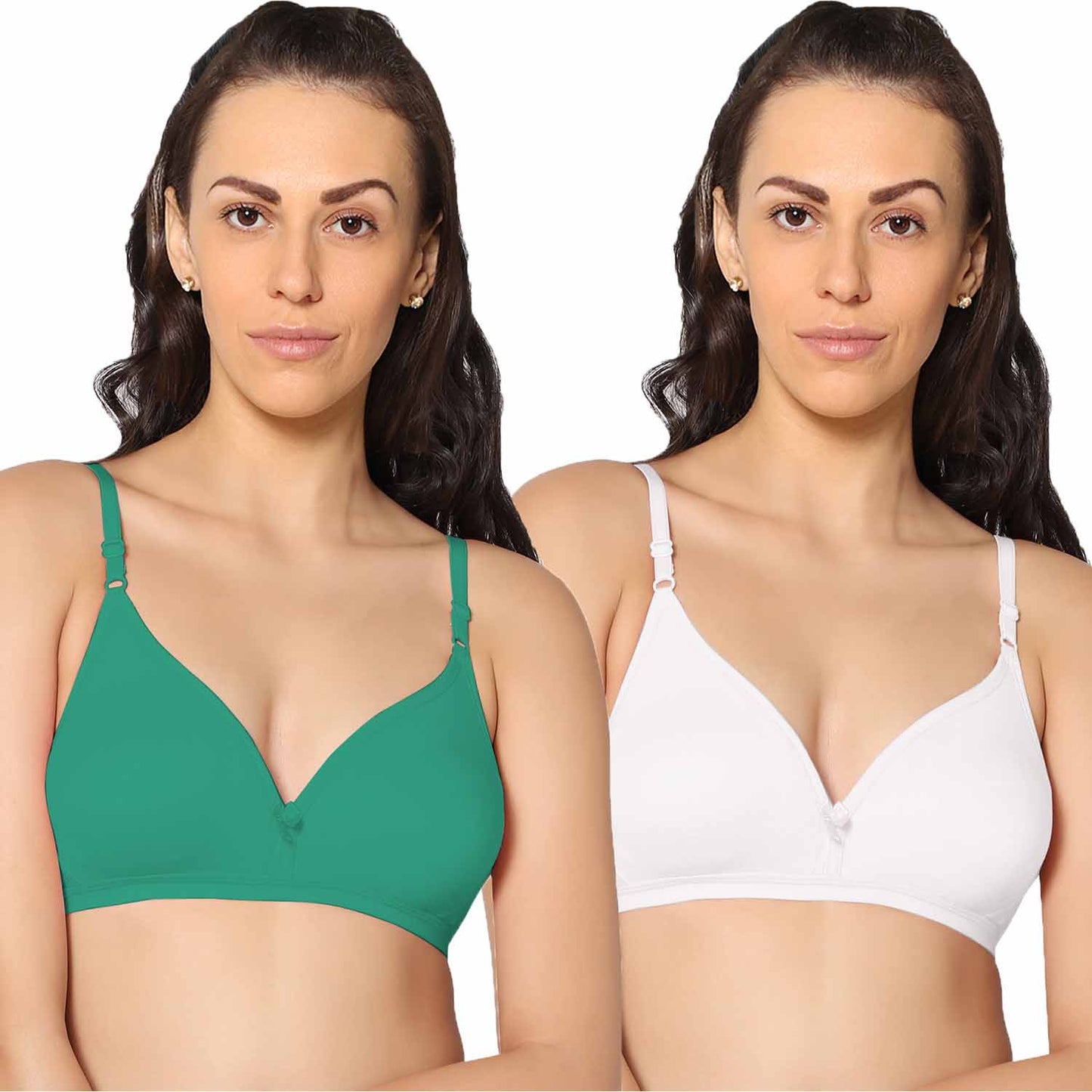 Half Coverage Non Padded Wire Free Everyday Bra Pack Of 2.