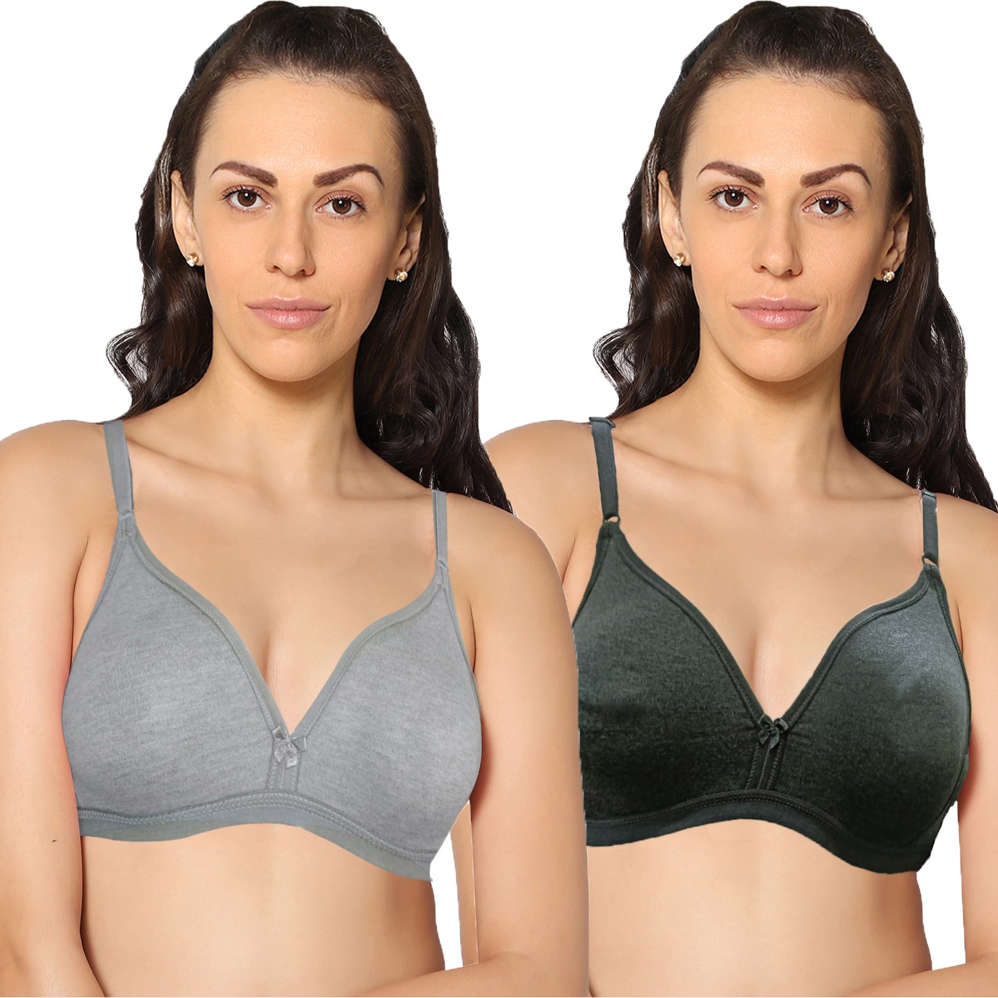 Half Coverage Non Padded Wire Free Everyday Bra Pack Of 2.