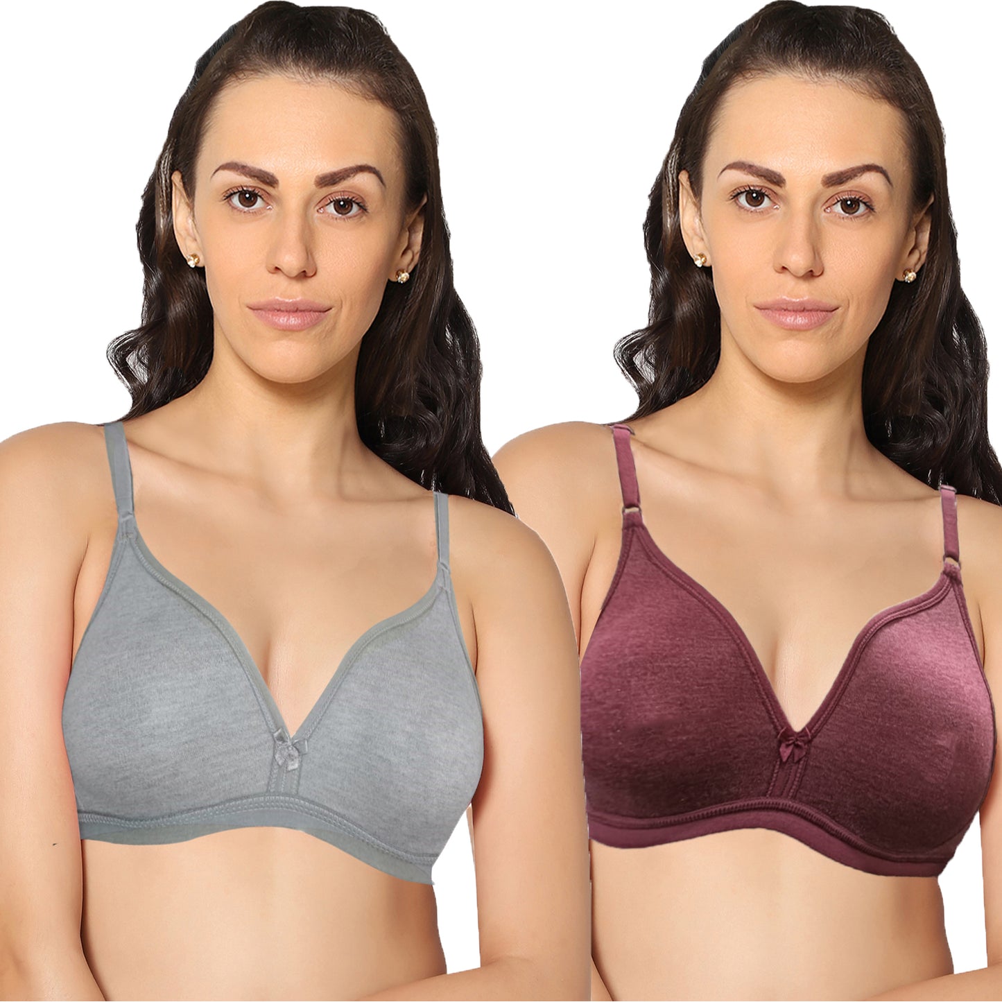 Half Coverage Non Padded Wire Free Everyday Bra Pack Of 2.