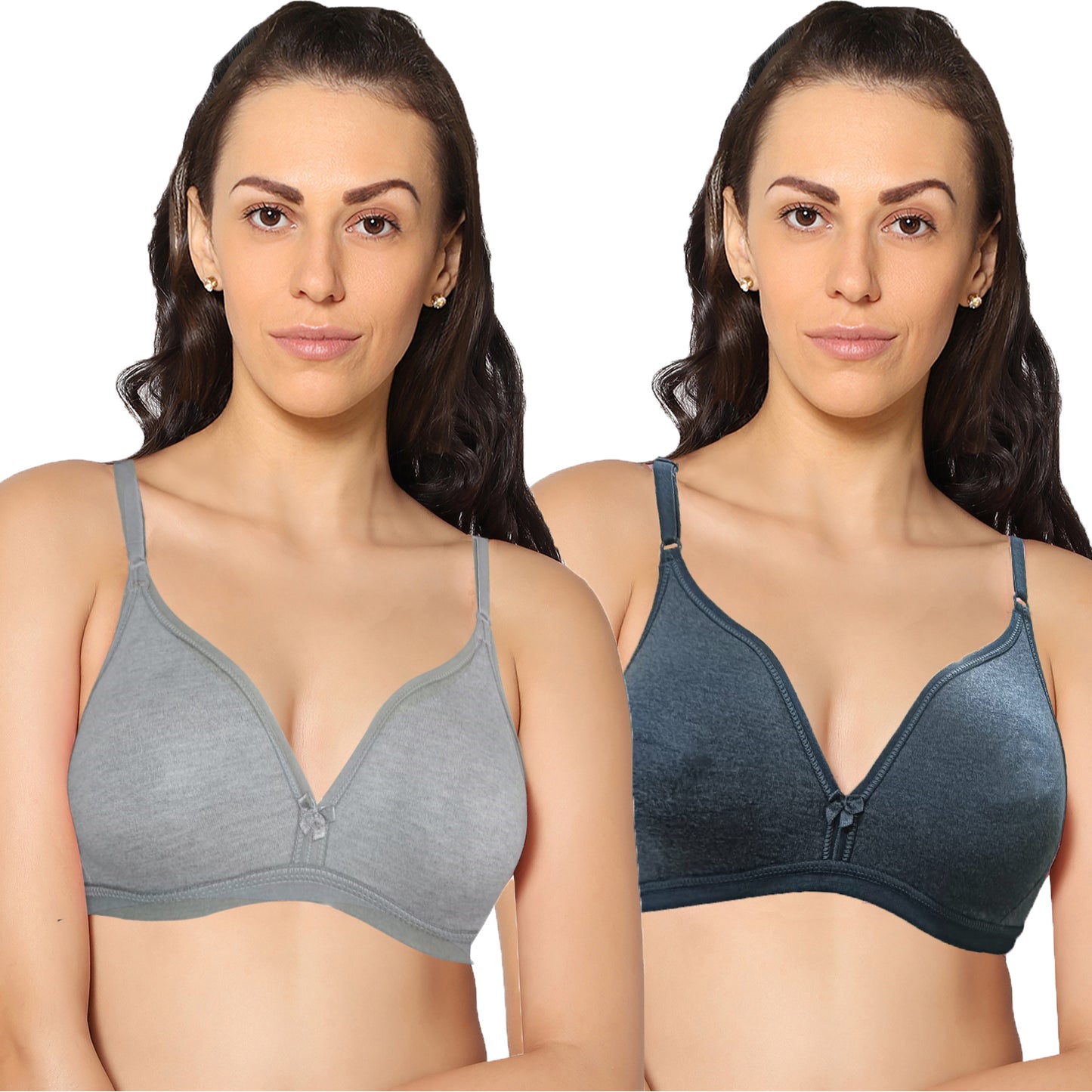 Half Coverage Non Padded Wire Free Everyday Bra Pack Of 2.