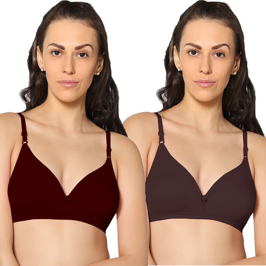 Half Coverage Non Padded Wire Free Everyday Bra Pack Of 2.