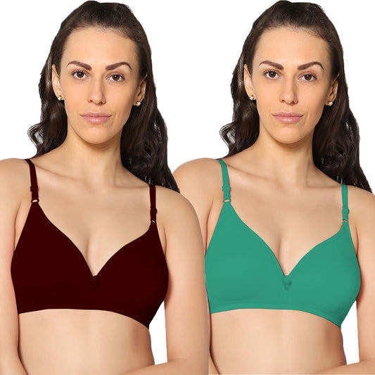 Half Coverage Non Padded Wire Free Everyday Bra Pack Of 2.