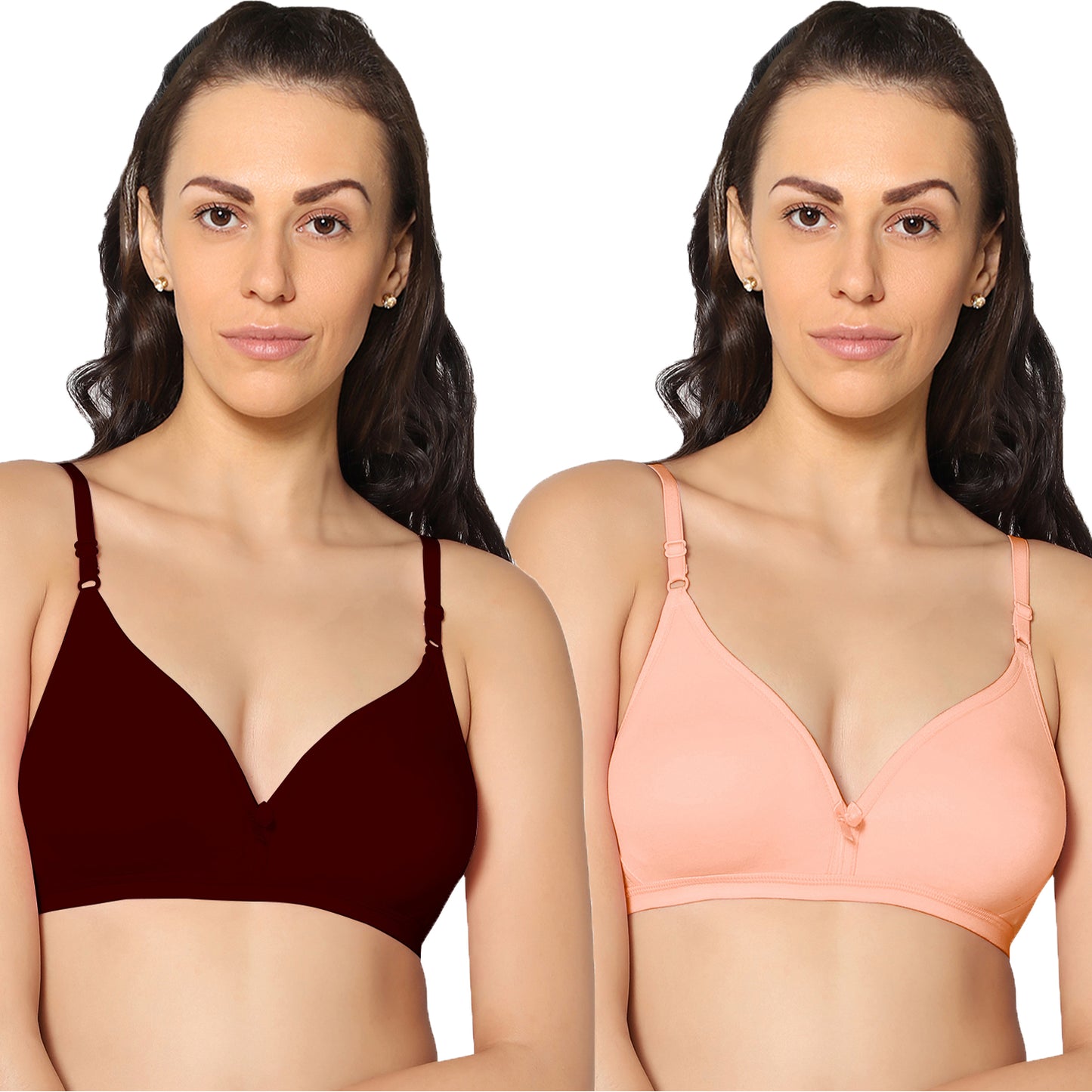 Half Coverage Non Padded Wire Free Everyday Bra Pack Of 2.