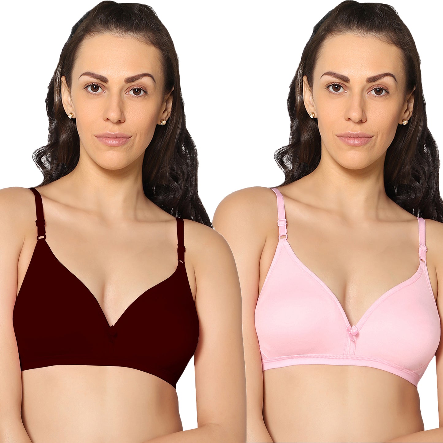 Half Coverage Non Padded Wire Free Everyday Bra Pack Of 2.