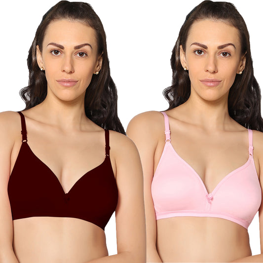 Half Coverage Non Padded Wire Free Everyday Bra Pack Of 2.