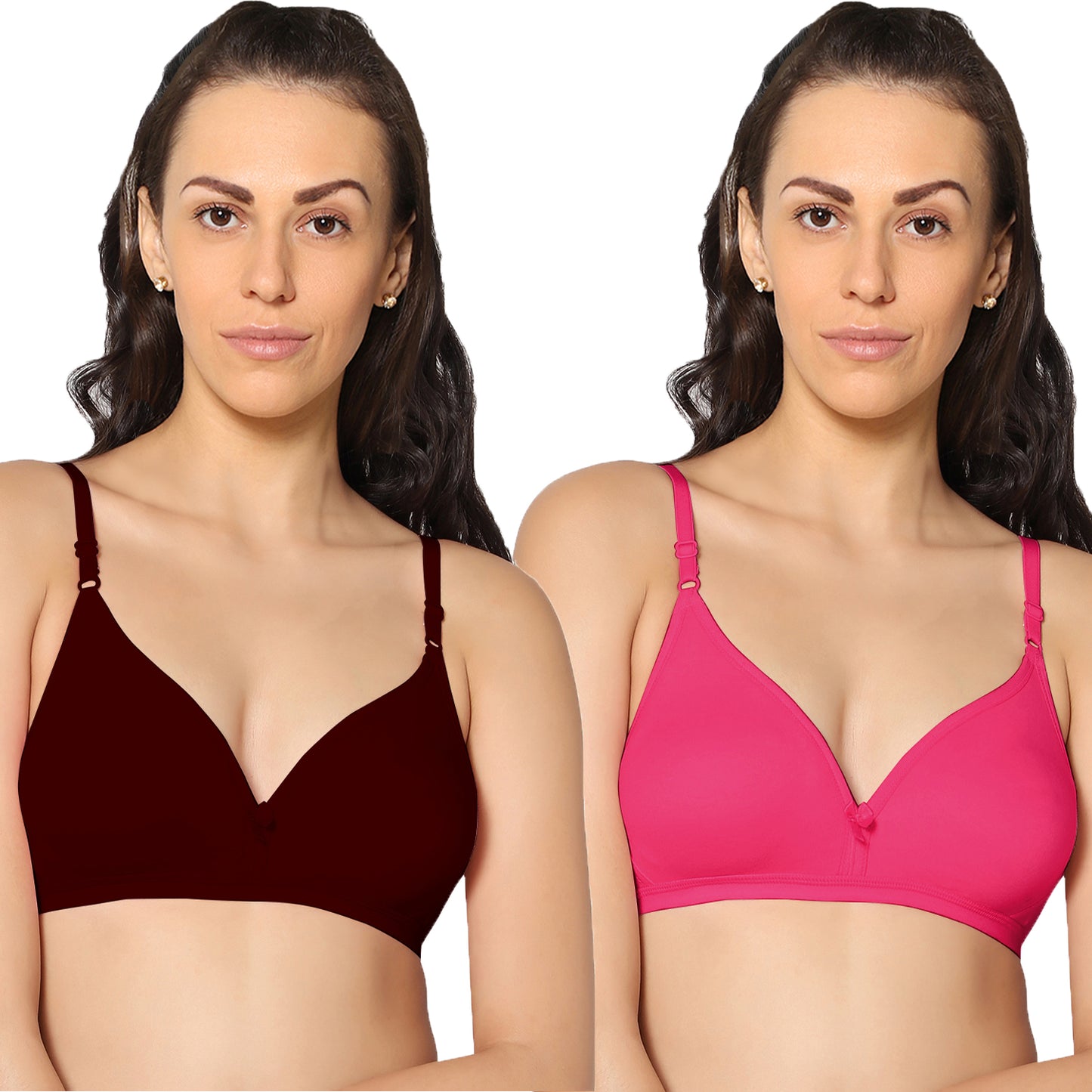 Half Coverage Non Padded Wire Free Everyday Bra Pack Of 2.