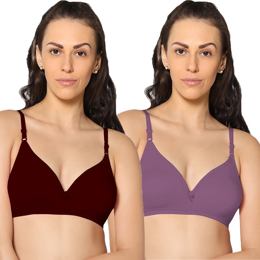 Half Coverage Non Padded Wire Free Everyday Bra Pack Of 2.