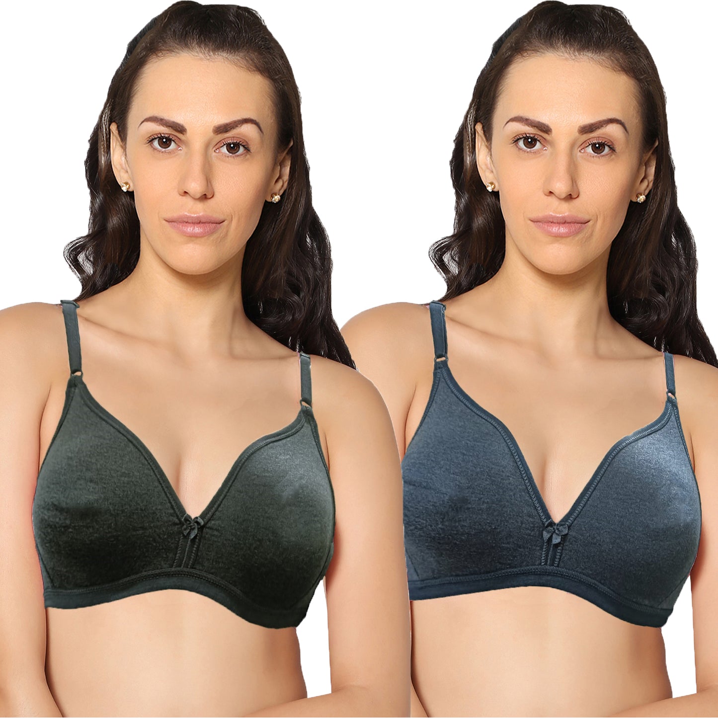 Half Coverage Non Padded Wire Free Everyday Bra Pack Of 2.