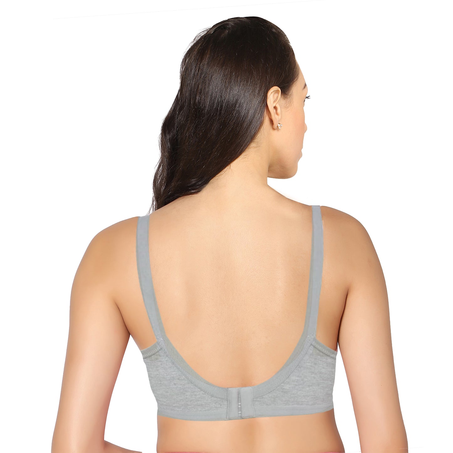 Full Coverage Melange Grey Non Padded All Day Comfort Feeding Bra (Pack Of 2)