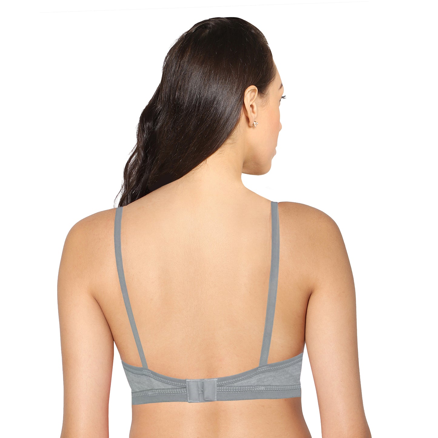 Half Coverage Melange Grey Non Padded Wire Free Everyday Bra.