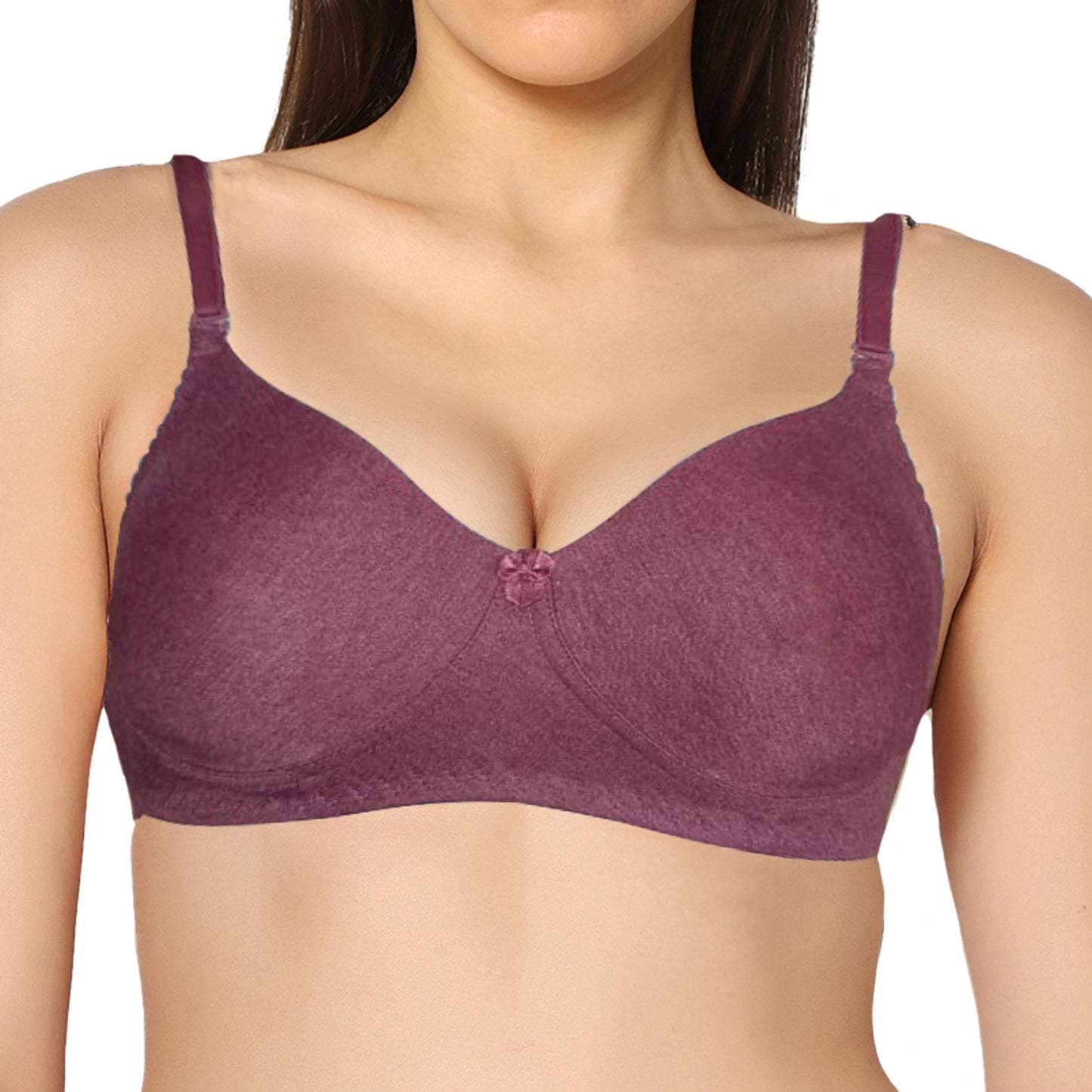 Non Padded Full Coverage Super Combed Stretch T-Shirt Every Day Bra (Pack Of 2).