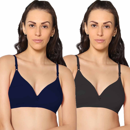 Half Coverage Non Padded Wire Free Everyday Bra Pack Of 2.