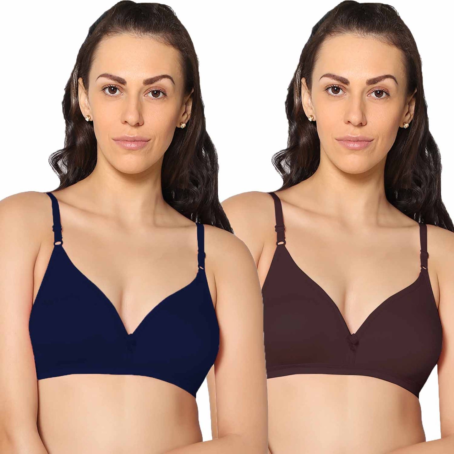 Half Coverage Non Padded Wire Free Everyday Bra Pack Of 2.