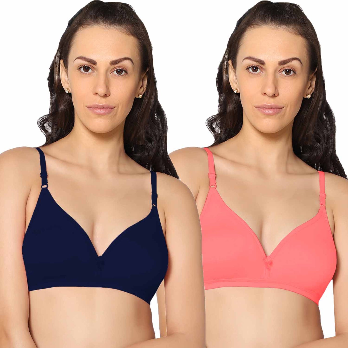 Half Coverage Non Padded Wire Free Everyday Bra Pack Of 2.