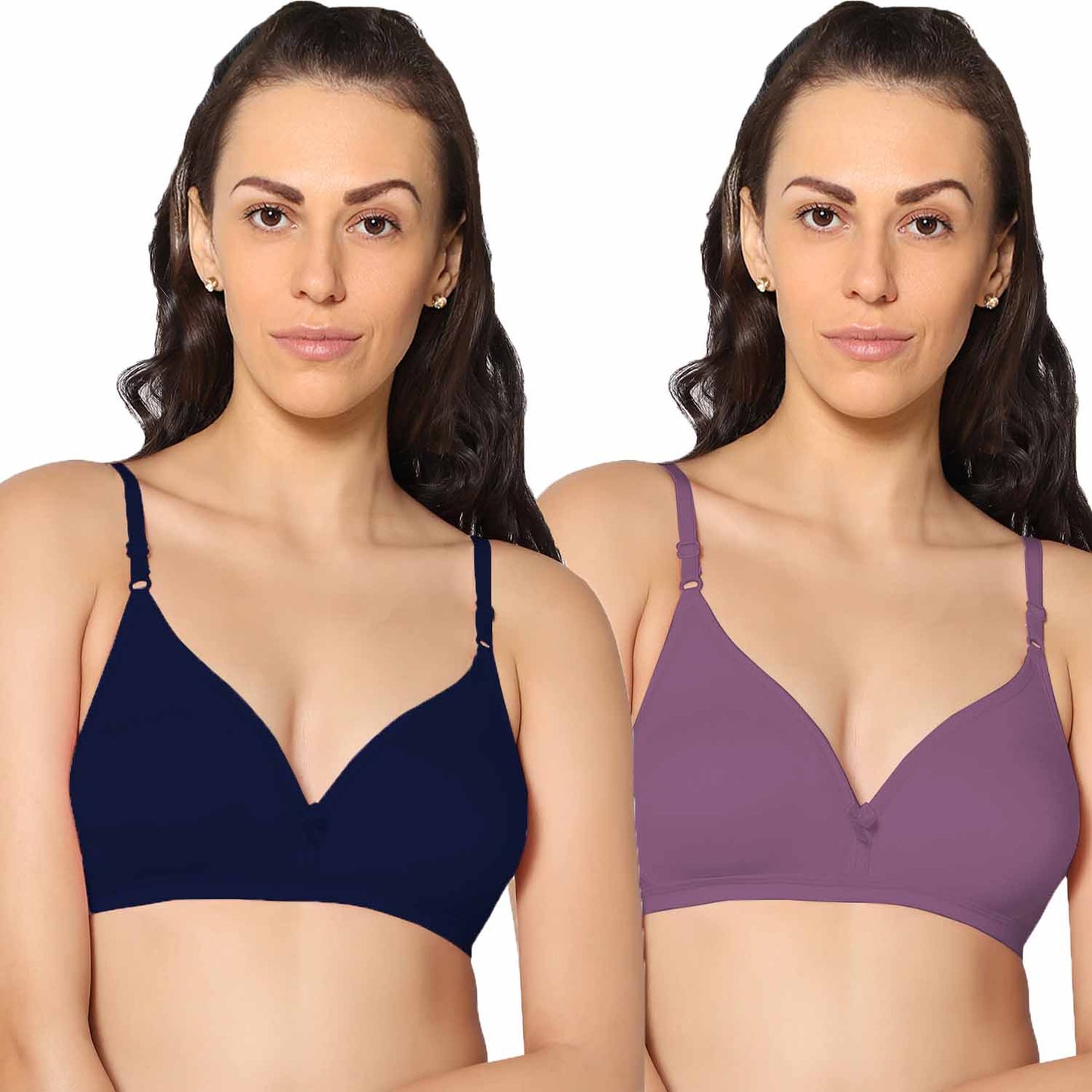 Half Coverage Non Padded Wire Free Everyday Bra Pack Of 2.